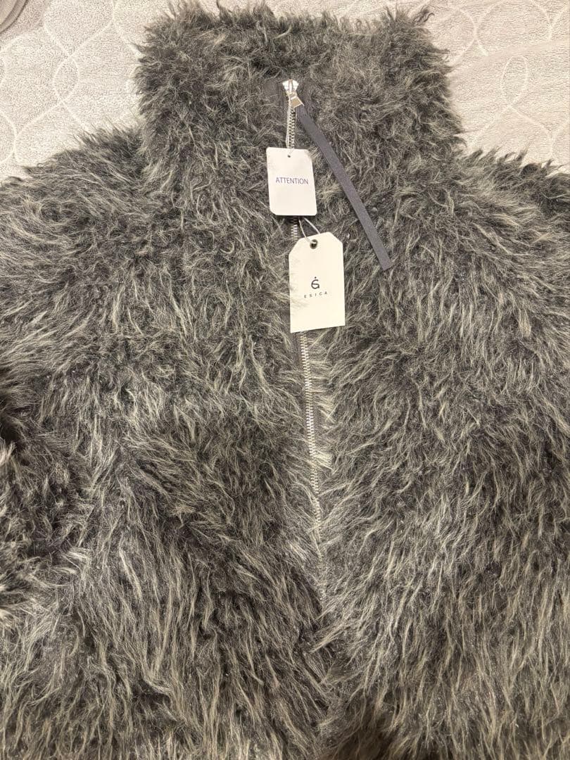 ESICA ミックスシープファースタンドブルゾン　グレー