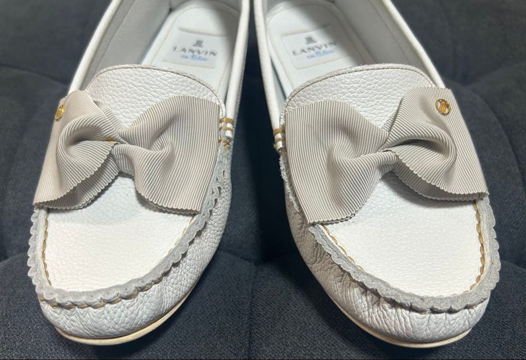 なおっち【美品】LANVIN en Bleu リボン付きモカシン 23cm