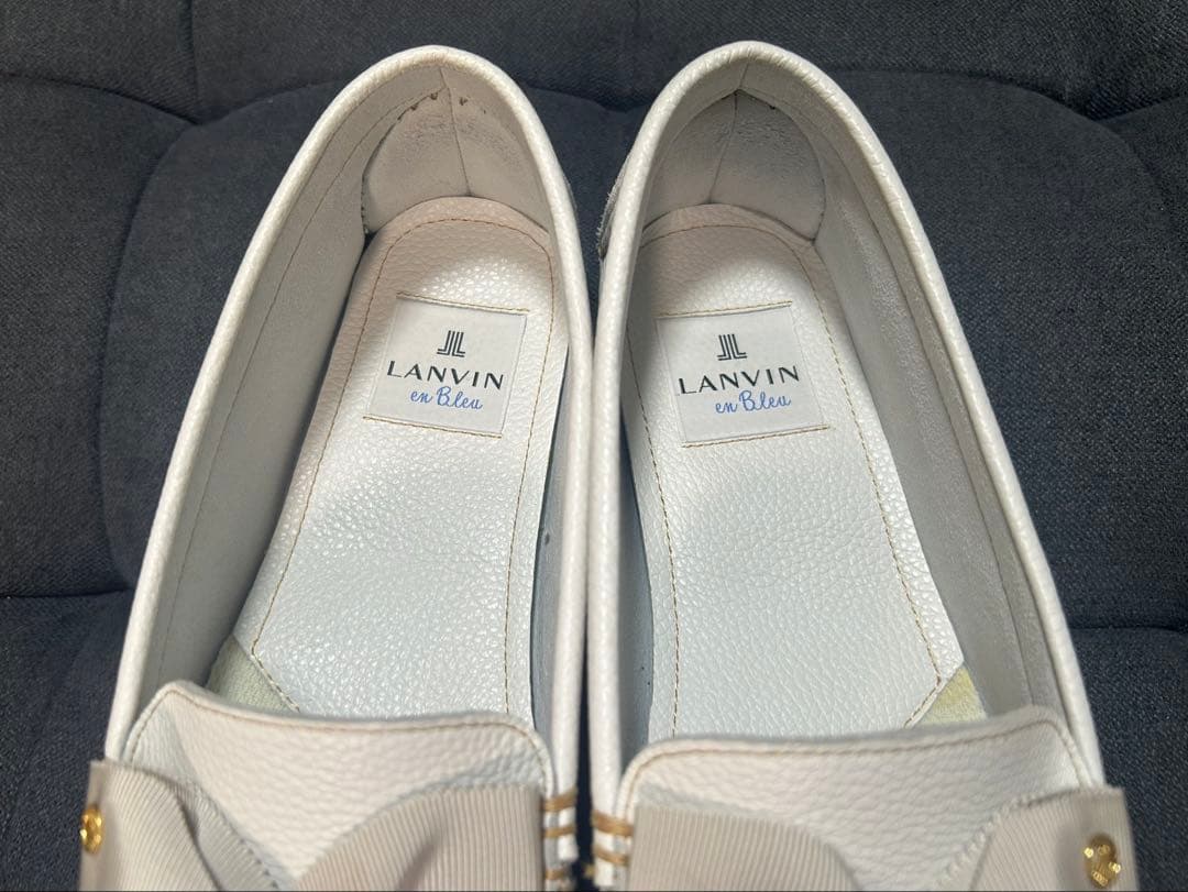 なおっち【美品】LANVIN en Bleu リボン付きモカシン 23cm