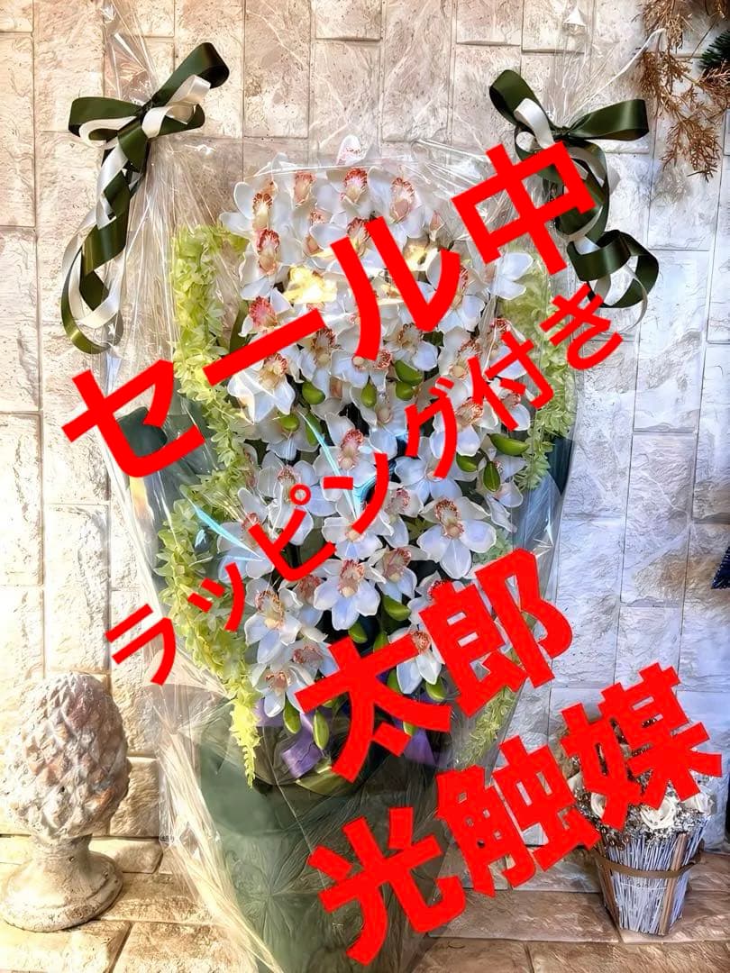 光触媒　人工観葉植物　フェイクグリーン　胡蝶蘭　シンピジューム６本立ち