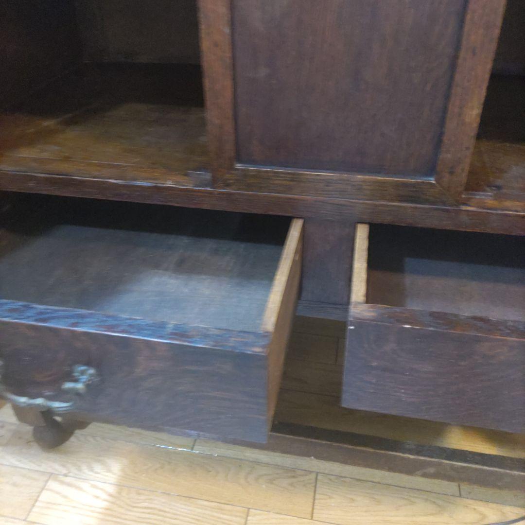 もこもこさん　アンティークの木製ボート 収納 ラック キャビネット