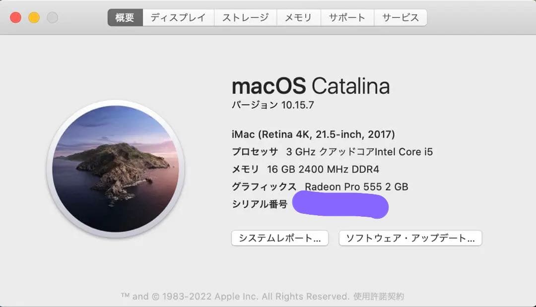 iMac 2017 21.5インチ 16GB/1TB/Intel Core i5