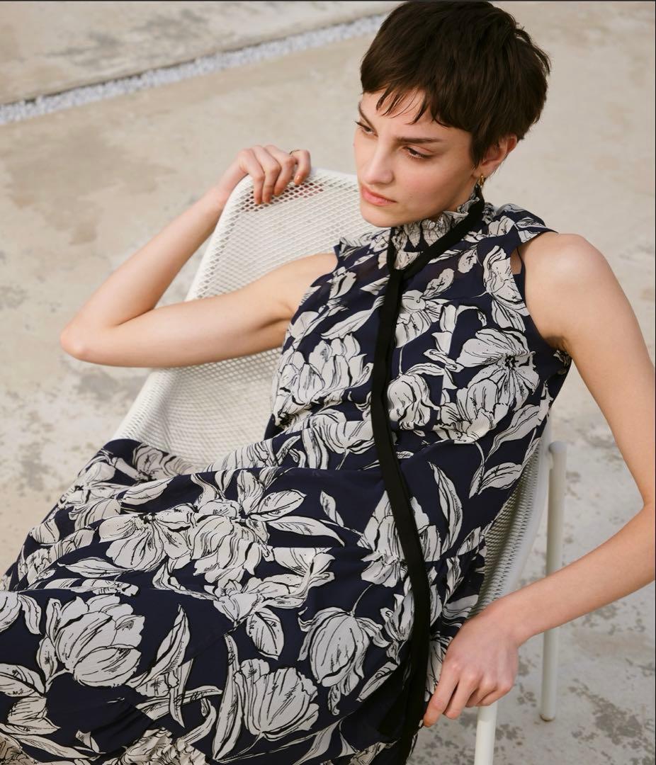 allureville★楊柳シアーフラワープリントワンピース★定価49,500円