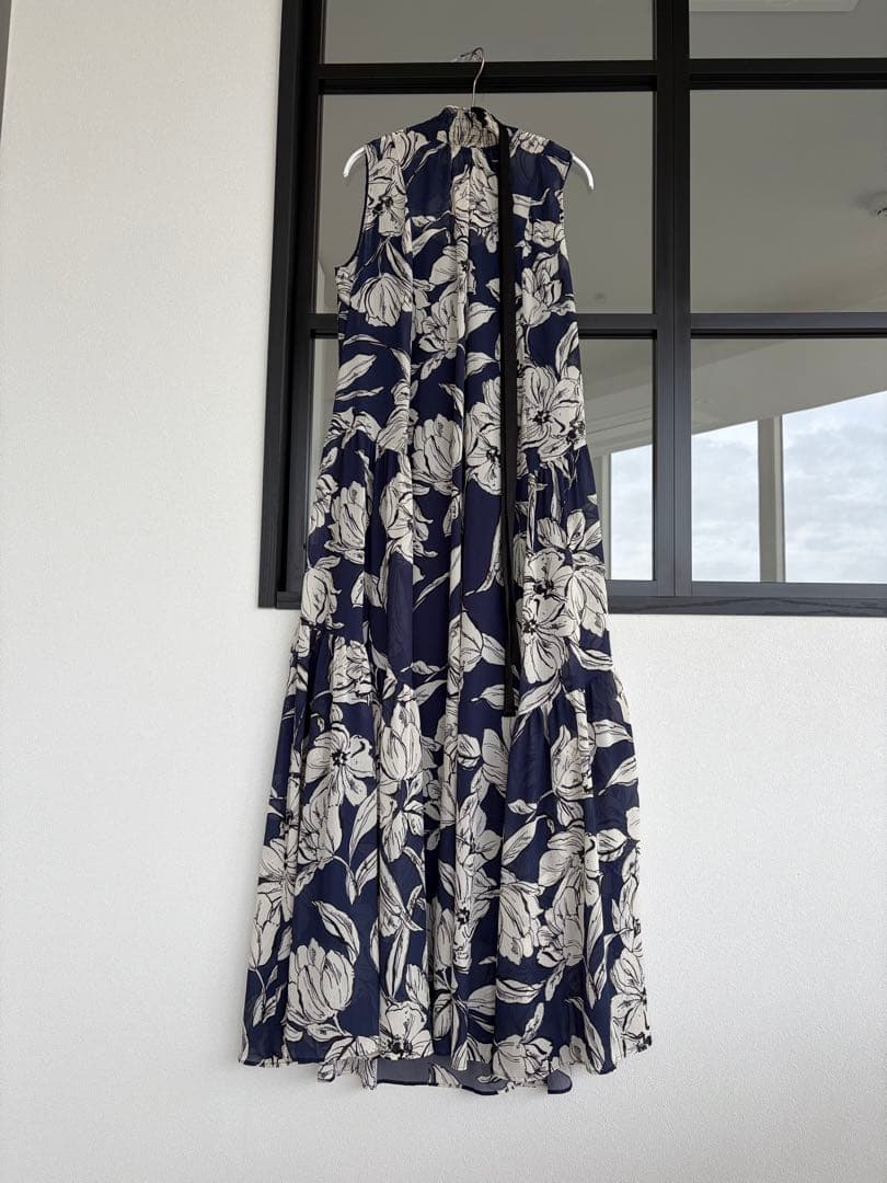 allureville★楊柳シアーフラワープリントワンピース★定価49,500円