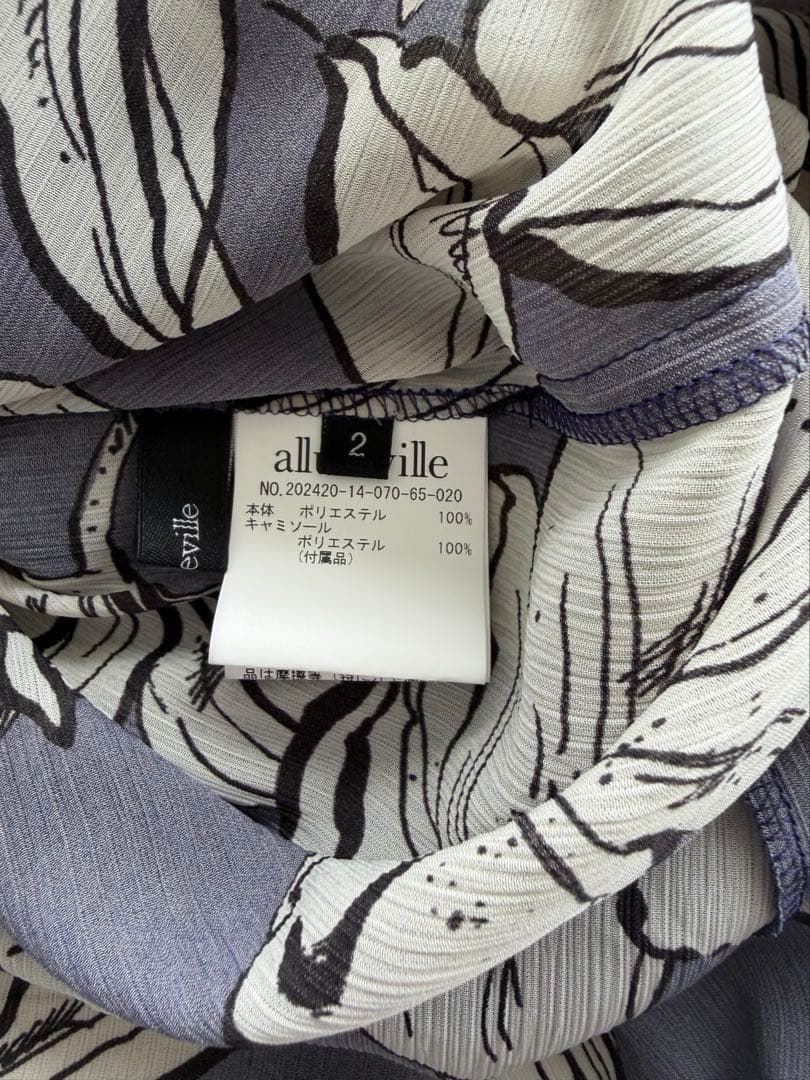 allureville★楊柳シアーフラワープリントワンピース★定価49,500円