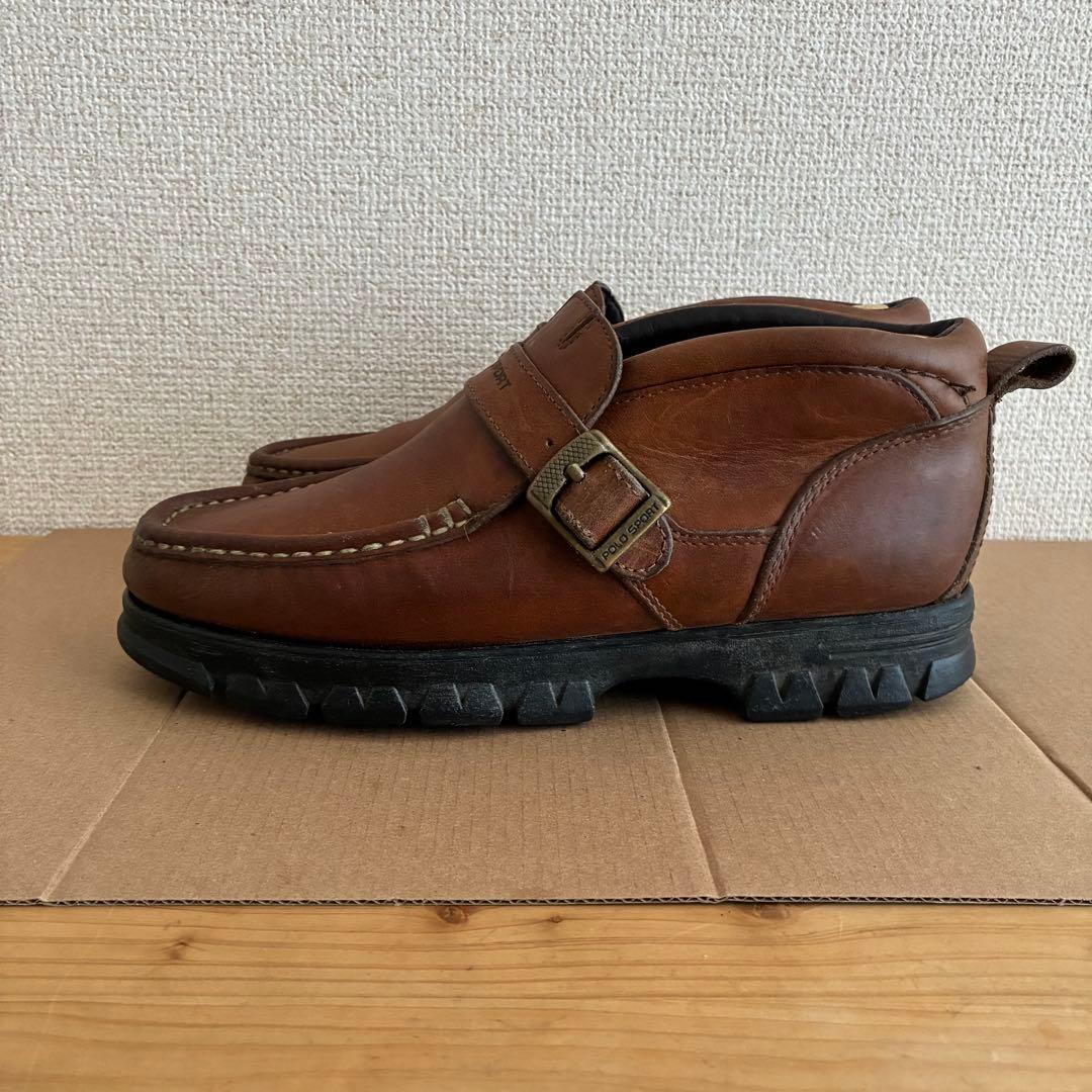 靴 90's POLO SPORT brown leather boots