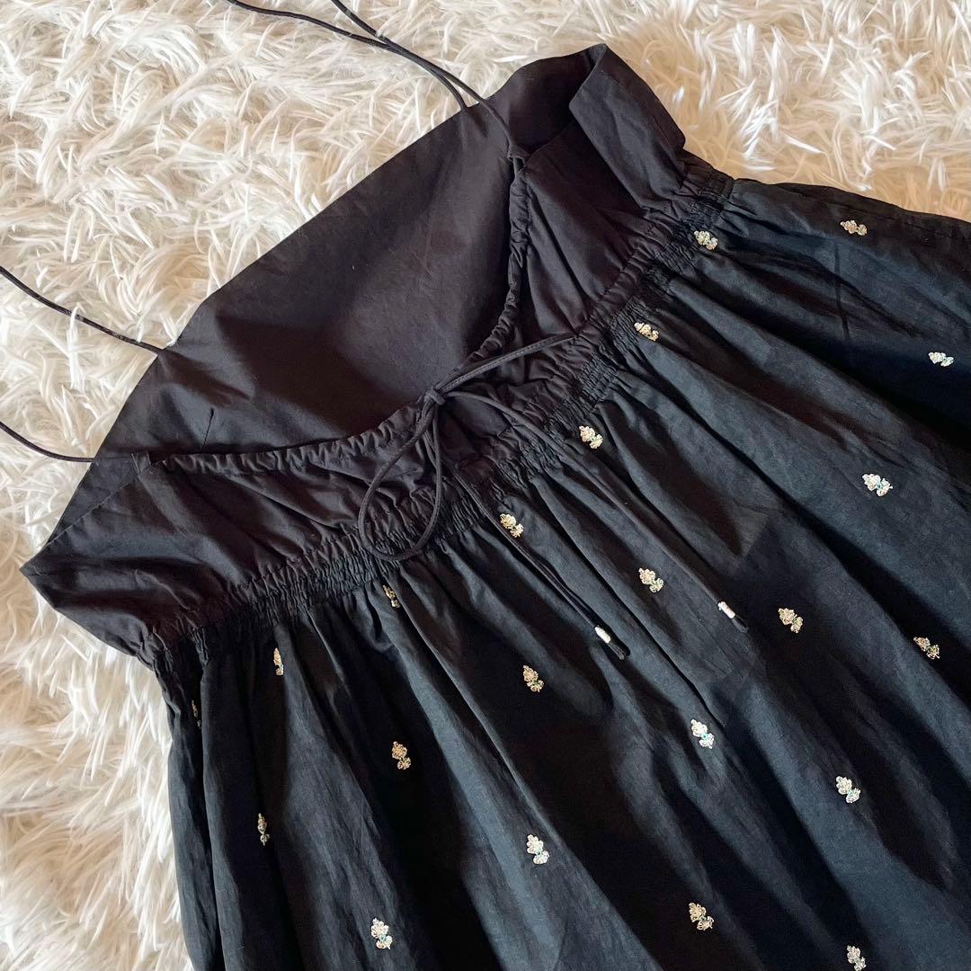 極美品✨ ヌキテパ 2025 完売品 別注 ブラックポプリン オーガンザキャミ