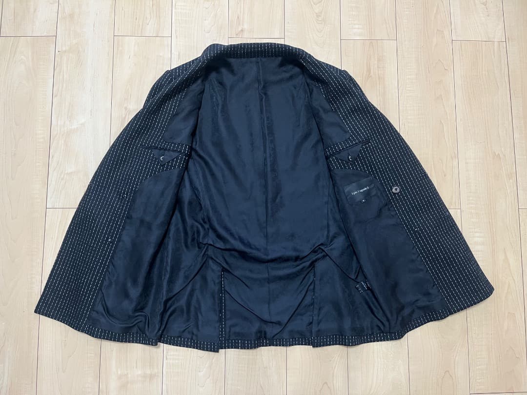 極美品 1PIU1UGUALE3 ウール ストライプ ダブル ジャケット