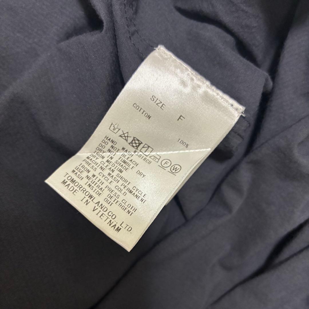 美品　GALERIEVIE コットンロングタイシャツ　ブラック　ボウタイ　リボン