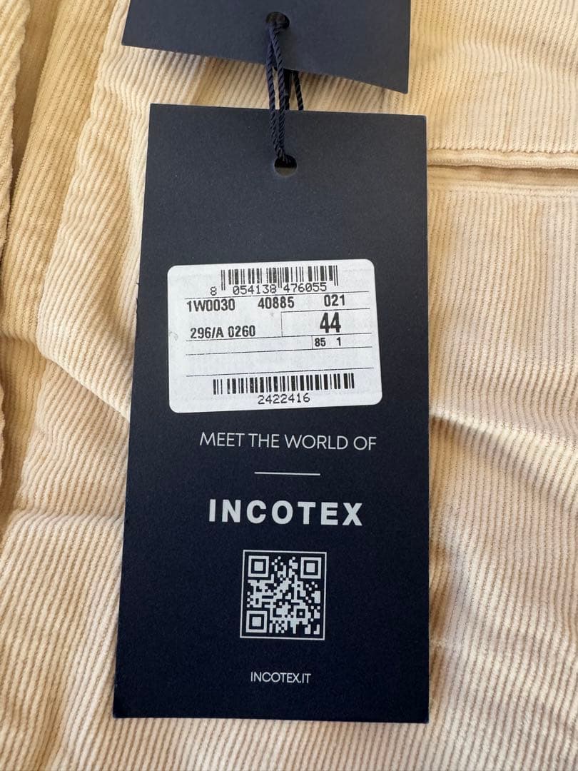 【新品未使用】INCOTEX コーデュロイテーパードパンツ 44