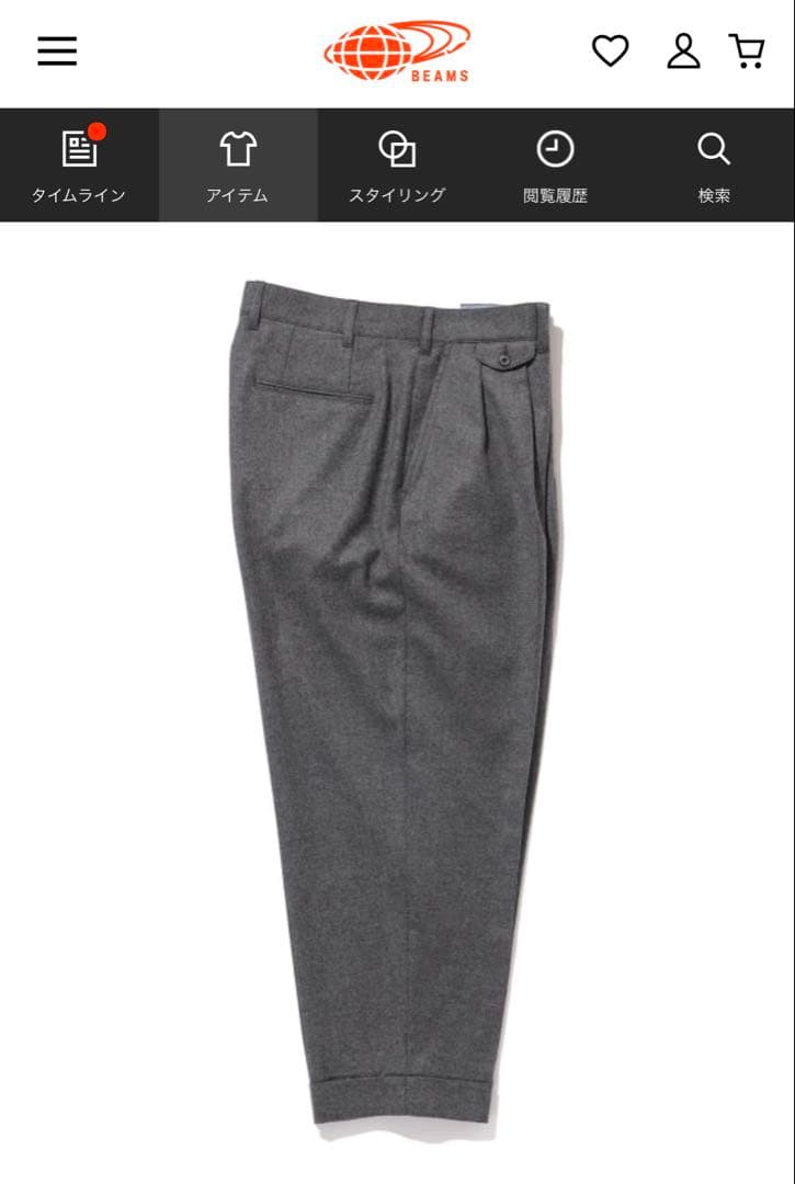 パンツ BEAMS PLUS 2 Pleats Tapered Flannel