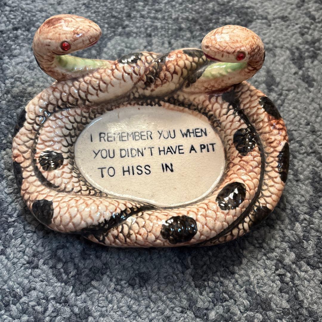 ビンテージ　スネーク　スカル　陶器　戦後