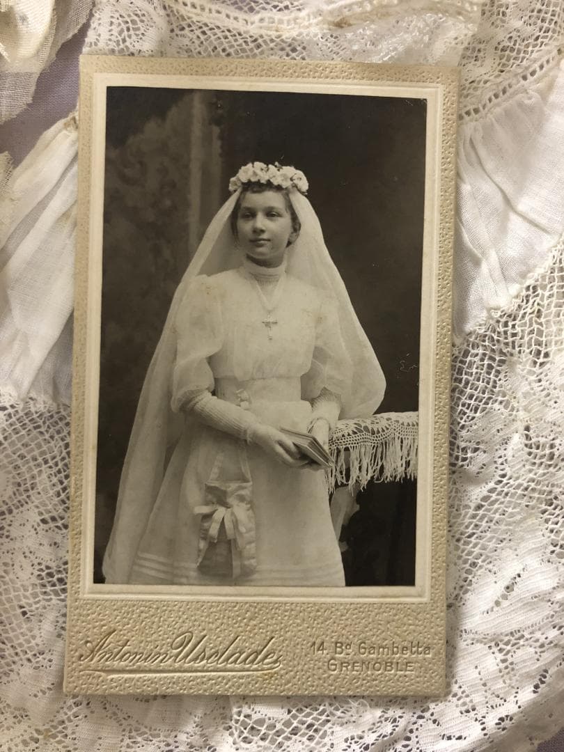 フランスアンティーク　コミュニオン　カルト・ド・ヴィジット