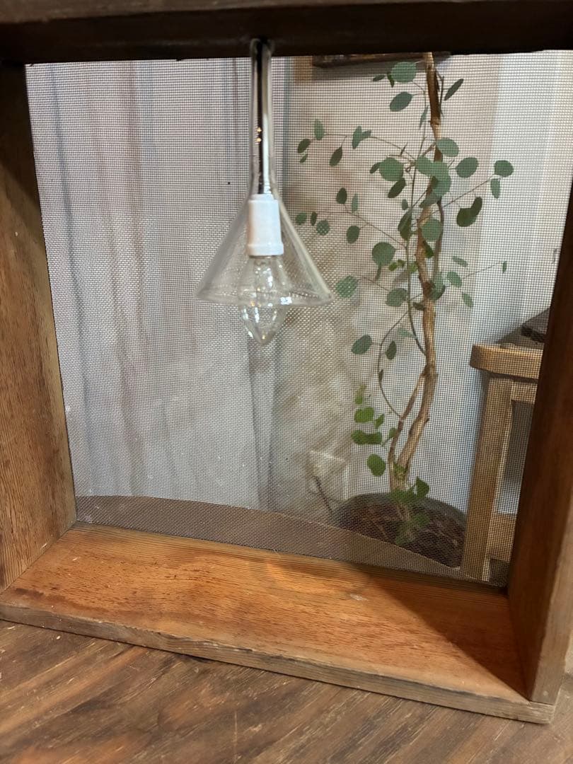 古道具 ライト 置き型 照明 古材 シャビー 木箱 漏斗 古雑貨