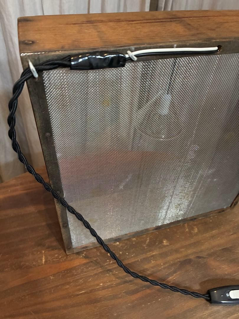 古道具 ライト 置き型 照明 古材 シャビー 木箱 漏斗 古雑貨