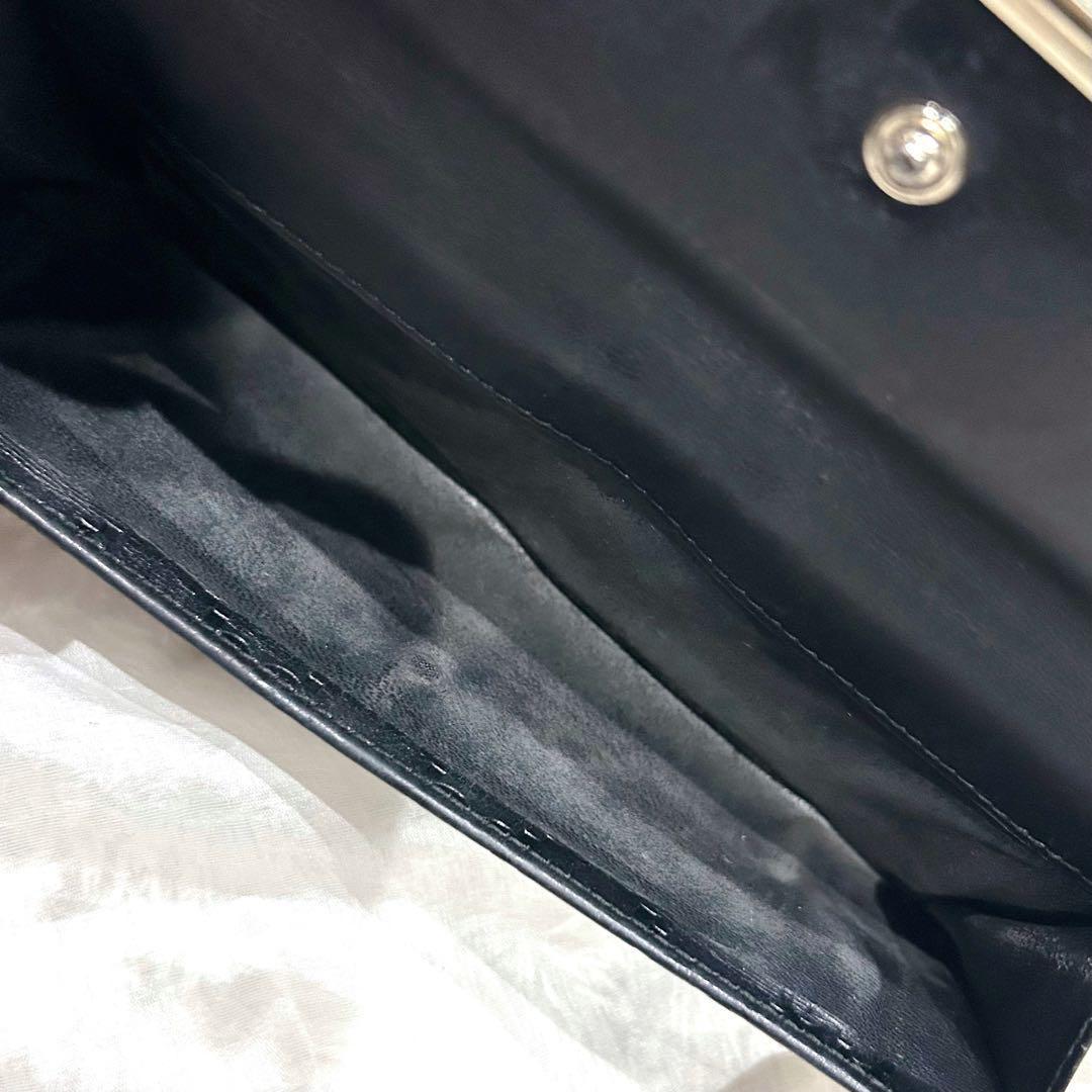 GUCCI グッチ 長財布 黒 GG ロゴプレート シマ レザー ブラック 美品