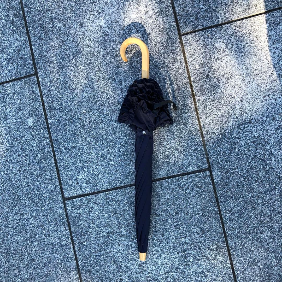 サンバリア100 フリル付き 折りたたみ 晴雨兼用傘