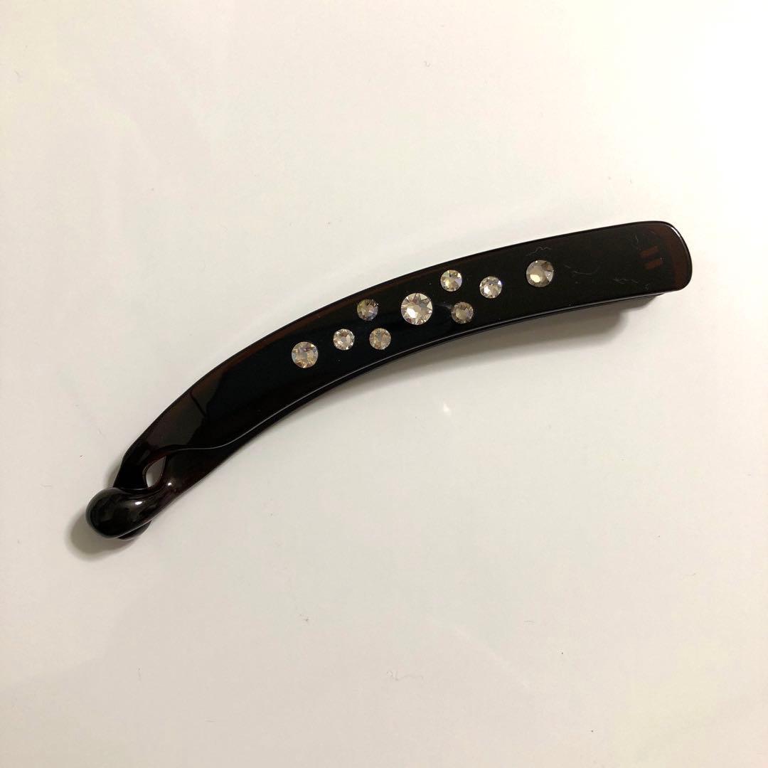 未使用 コンプレックスビズ バナナクリップ スワロフスキー ダークブラウン