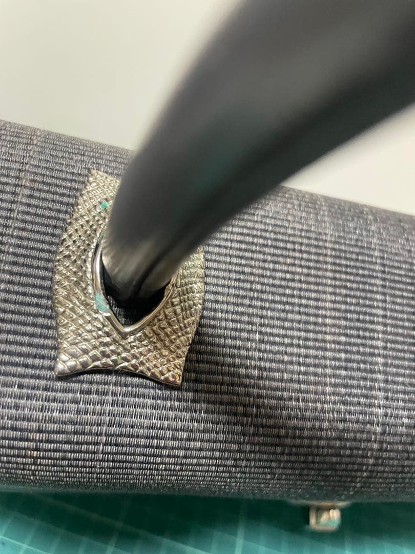 COMTESSE ホースヘア シルバーハンドバッグ