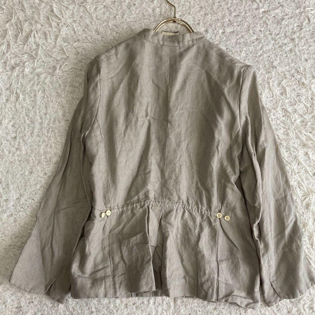 45rpm リネンジャケット グレー 3 ナチュラル カジュアル オフィス