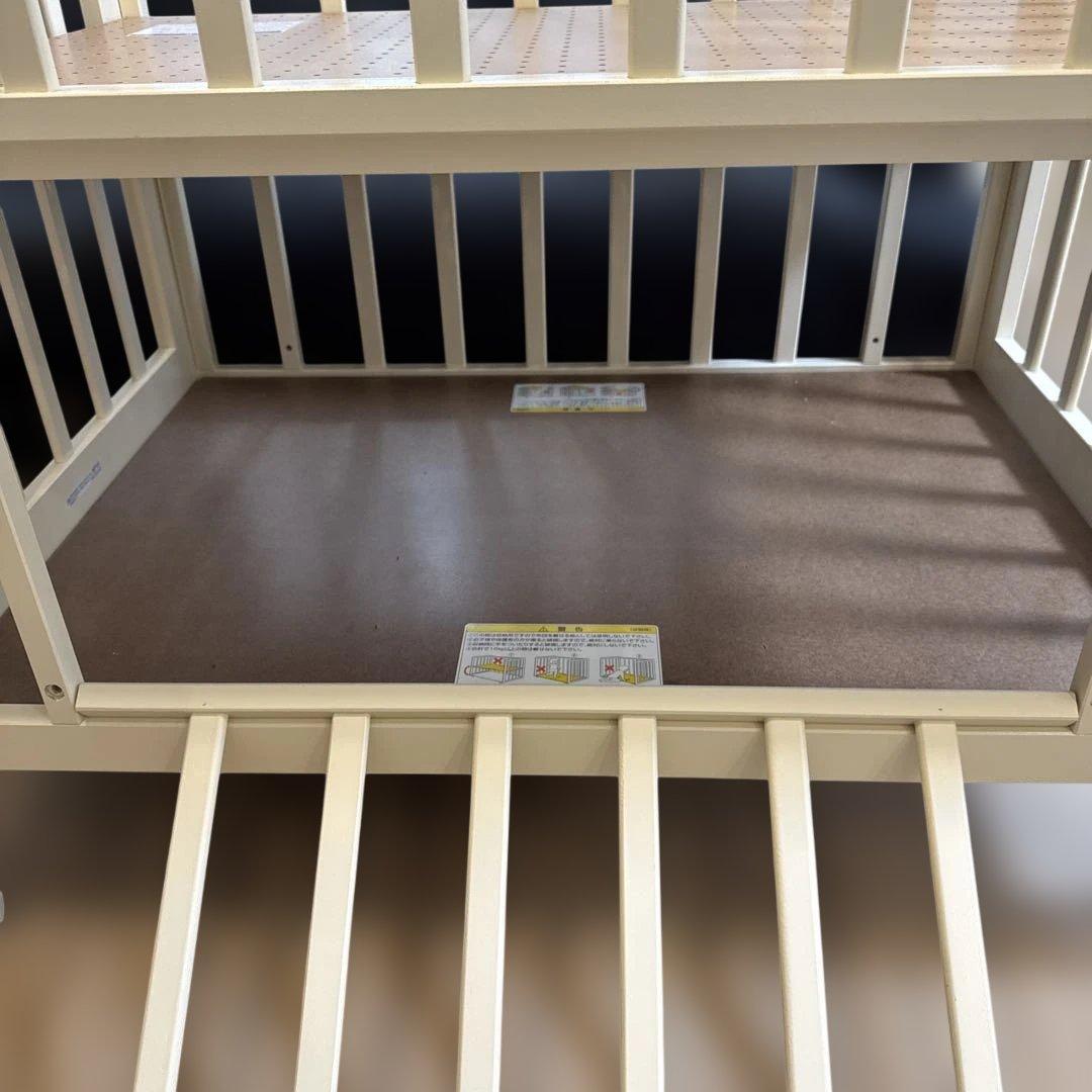 【匿名配送】 カトージ ベビーベッド ミニベビーベッド アイボリー 白