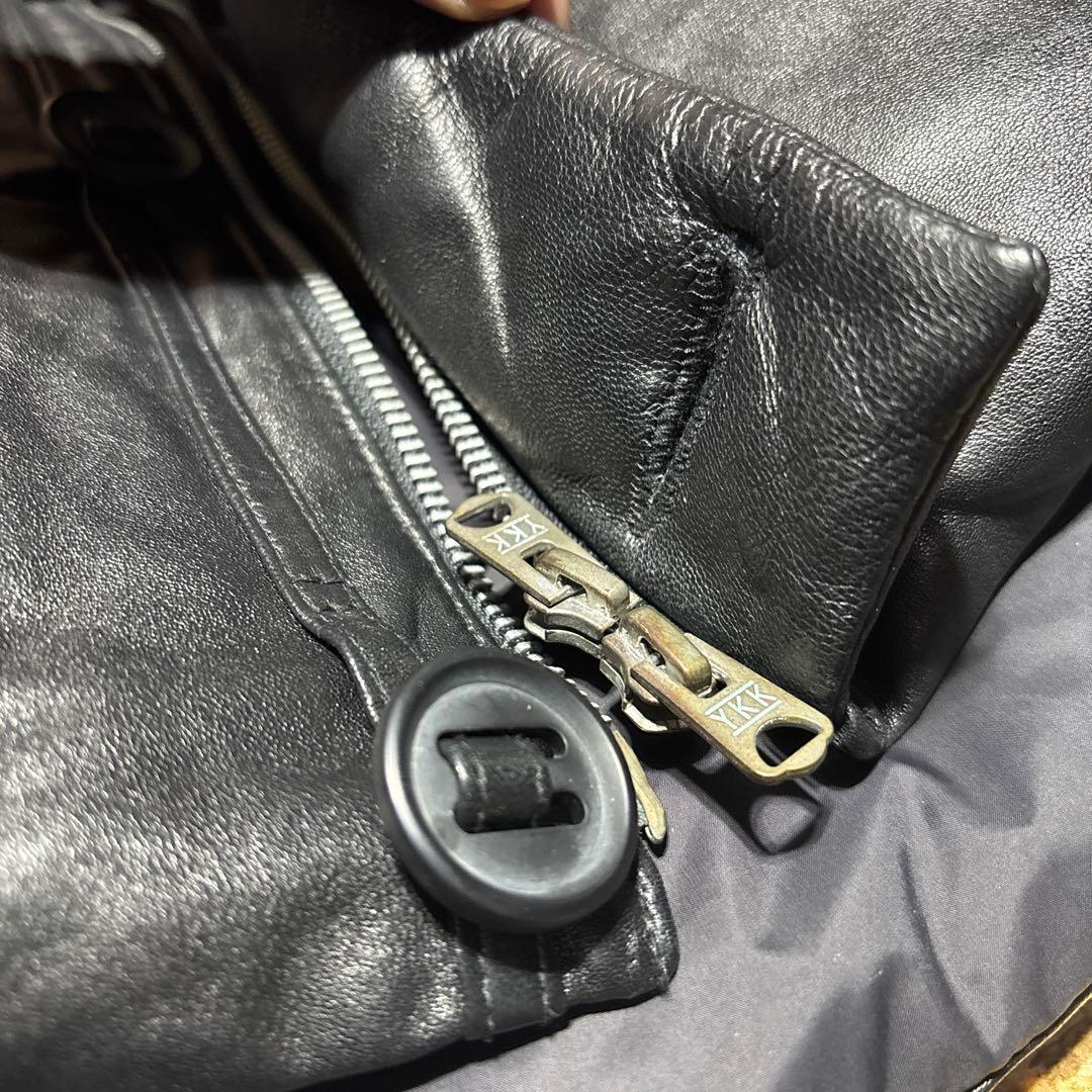 AVIREX ラムレザー　ダウンベスト　2XL 美品