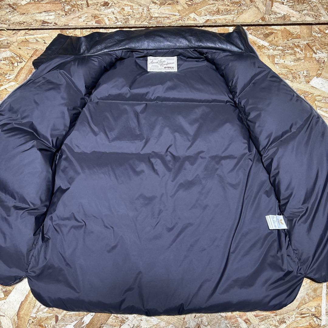 AVIREX ラムレザー　ダウンベスト　2XL 美品