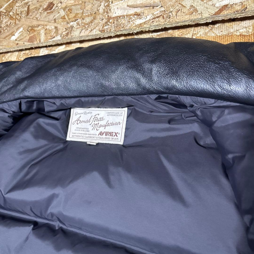 AVIREX ラムレザー　ダウンベスト　2XL 美品