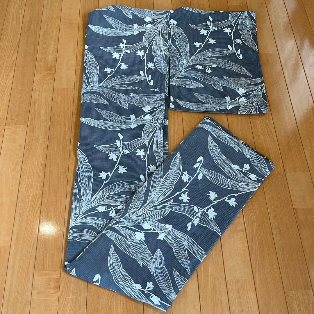 【新品未使用】浴衣　すずらん　グレー　三松