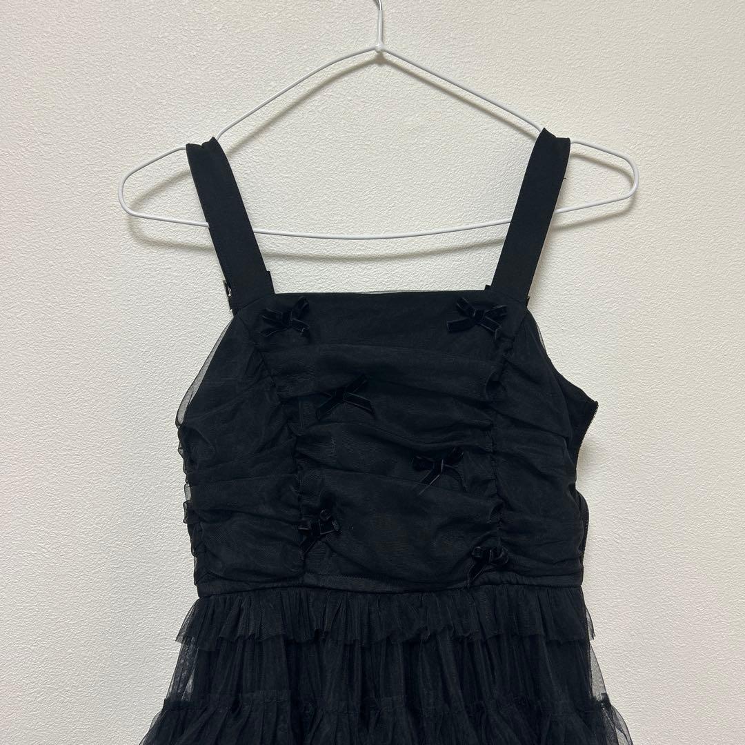 Darich ダーリッチ ベロアリボンチュールワンピース