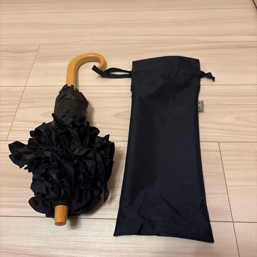 サンバリア100 フリル　2段折　ネイビー