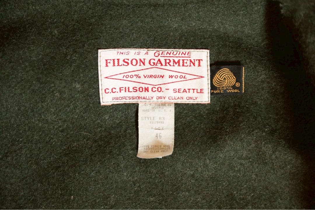 80s USA製 フィルソン マッキーノクルーザー 46 オリーブ 美品