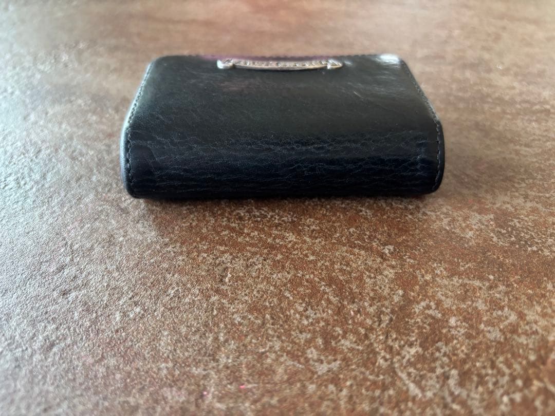 【美品】クロムハーツ 3ポケット アーチロゴ レザー カードケース ブラック