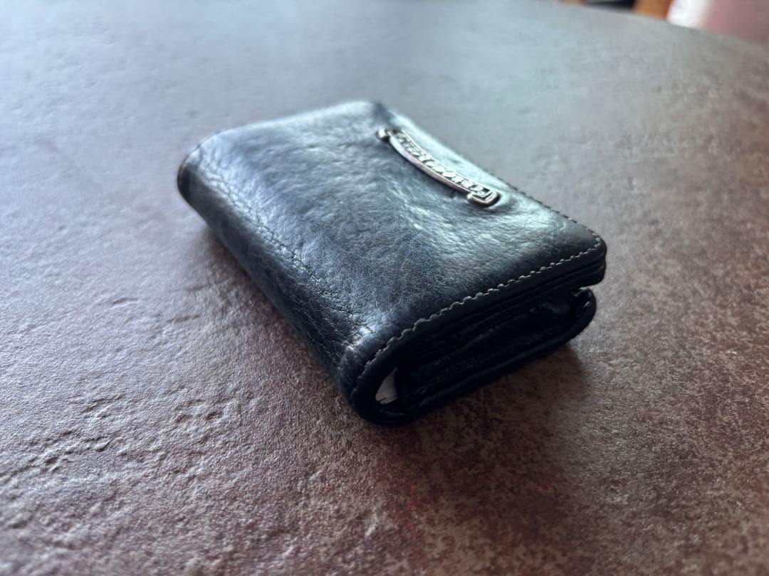 【美品】クロムハーツ 3ポケット アーチロゴ レザー カードケース ブラック