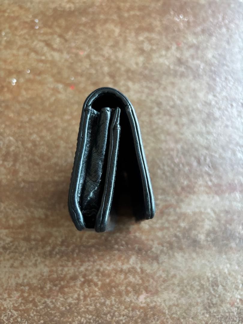 【美品】クロムハーツ 3ポケット アーチロゴ レザー カードケース ブラック