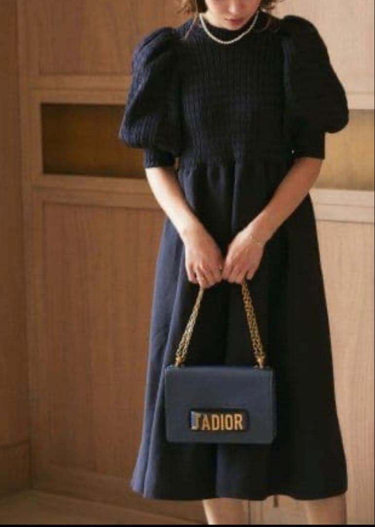 seventenセブンテン ボリュームスリーブニットドレス