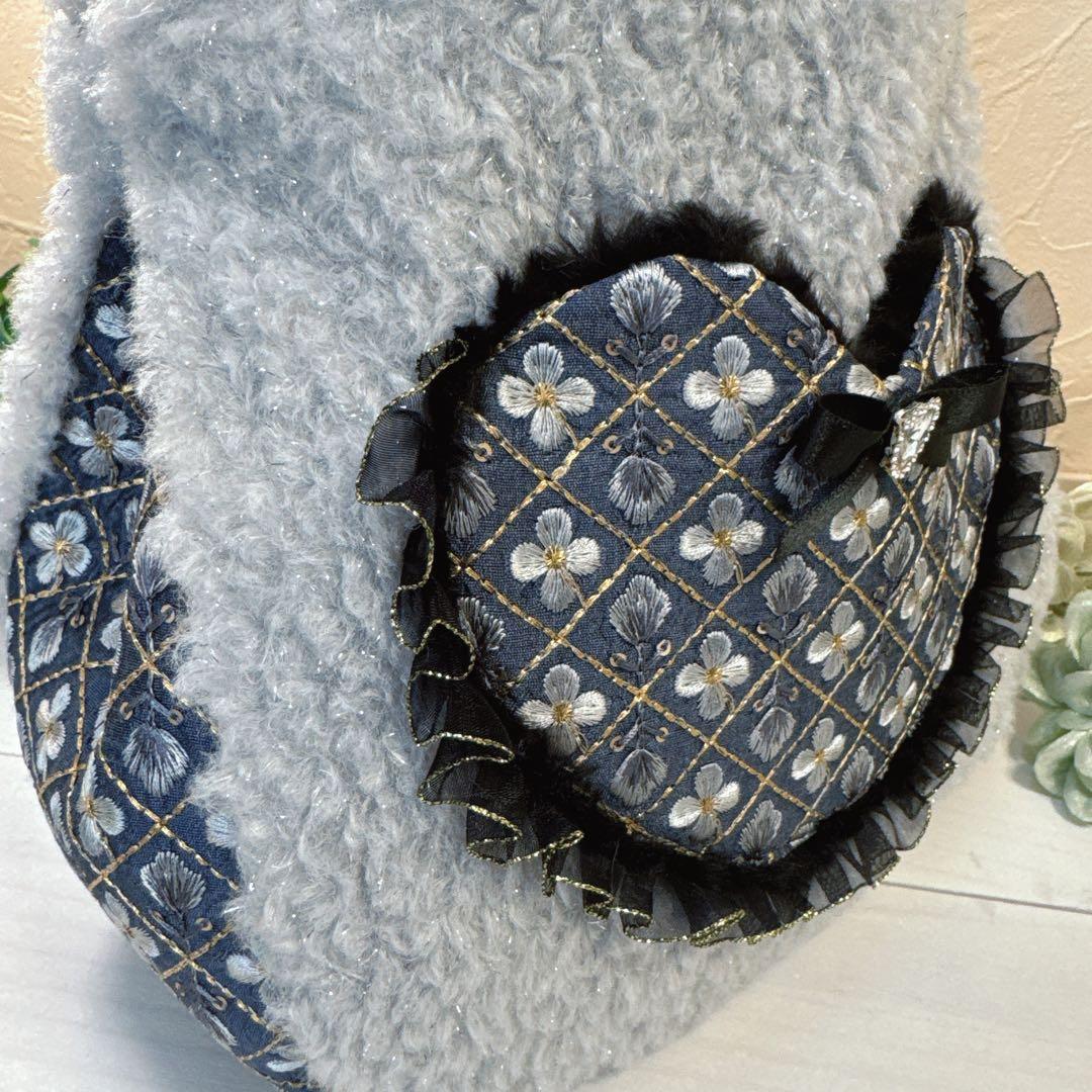 ト*助様 コヤンイサムチョン♡新作インド刺繍×豹柄ルミちゃんの変形ラウンドトート