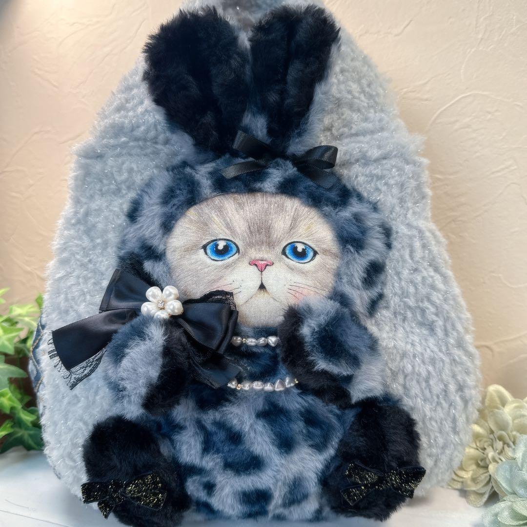 ト*助様 コヤンイサムチョン♡新作インド刺繍×豹柄ルミちゃんの変形ラウンドトート