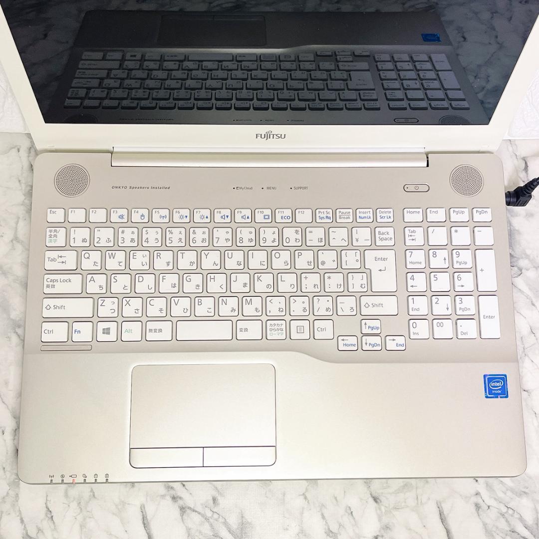 美品ゴールド✨Windows11✨爆速SSD薄型ノートパソコン✨カメラ・オフィス