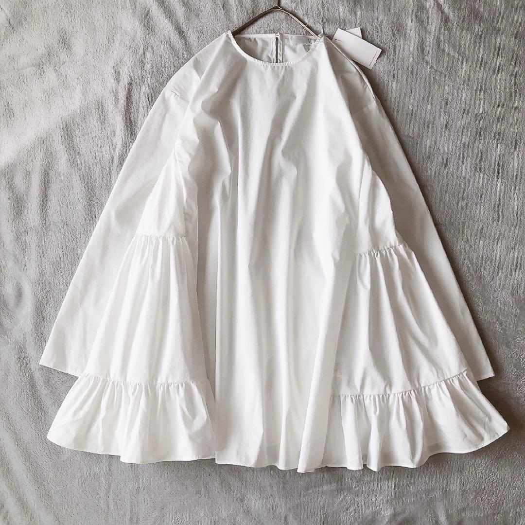 【新品タグ付き】2025 Sono ソーノ チュニックブラウス ホワイトAライン