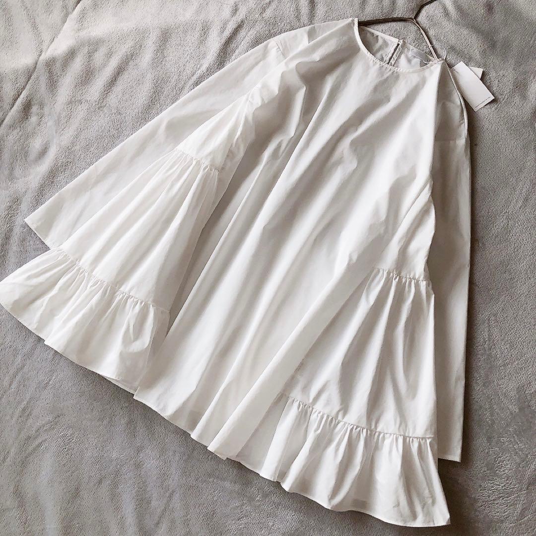 【新品タグ付き】2025 Sono ソーノ チュニックブラウス ホワイトAライン