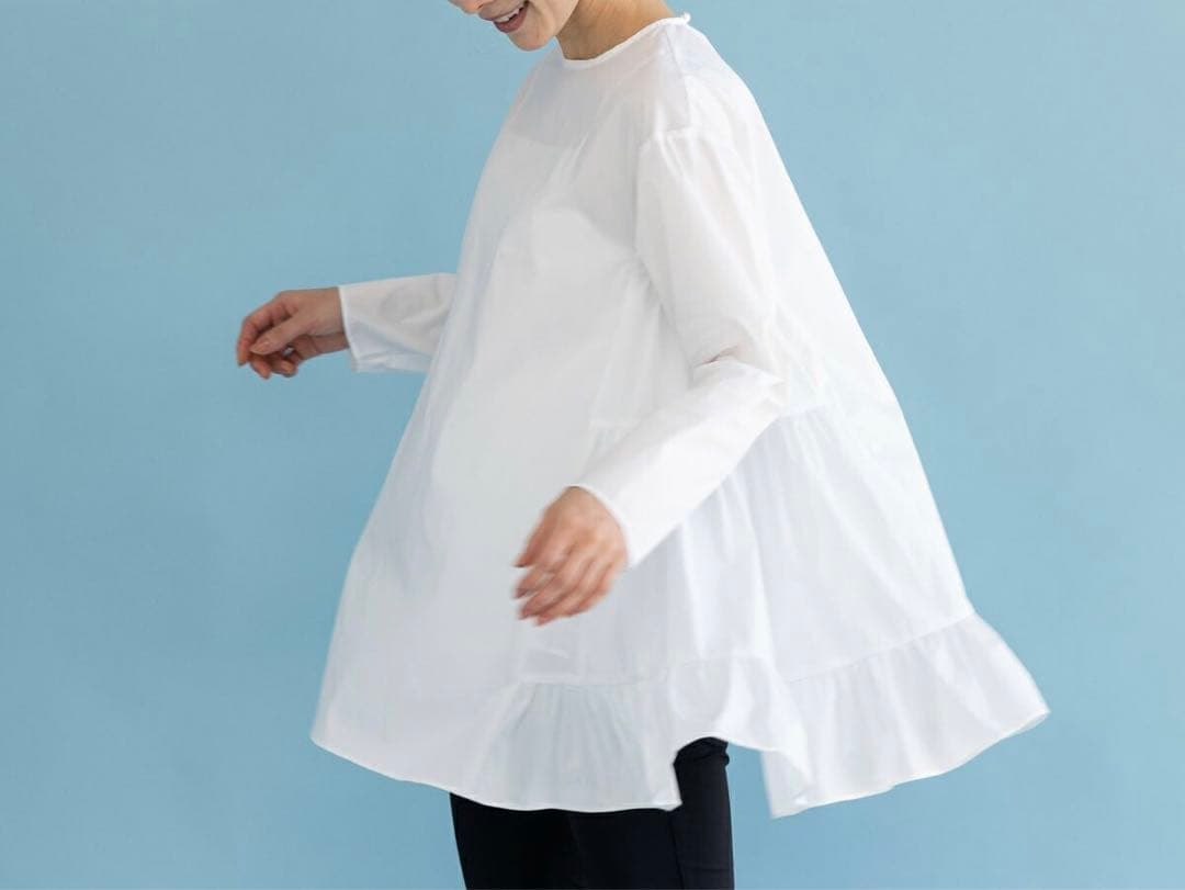 【新品タグ付き】2025 Sono ソーノ チュニックブラウス ホワイトAライン