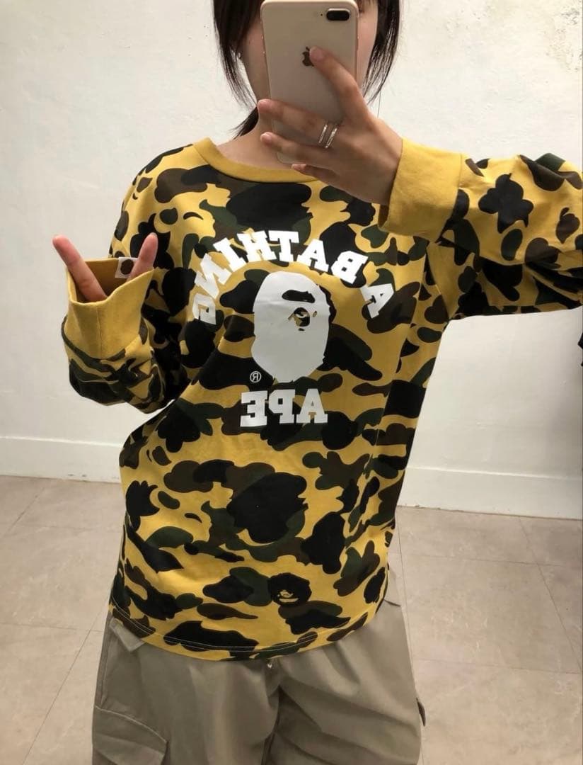 トップス A BATHING APE COLLEGE L/S TEE size S