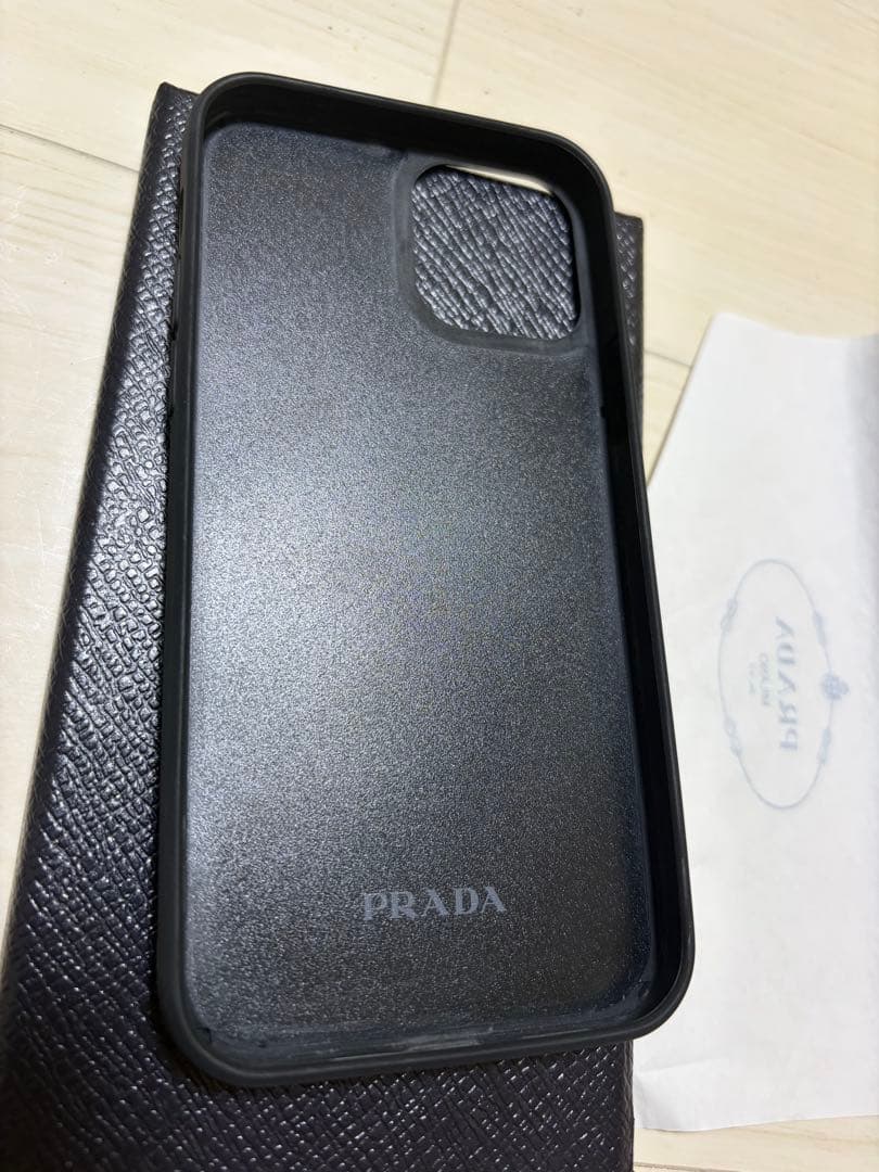 n*９様 PRADA ブラックレザー iPhone用ケース