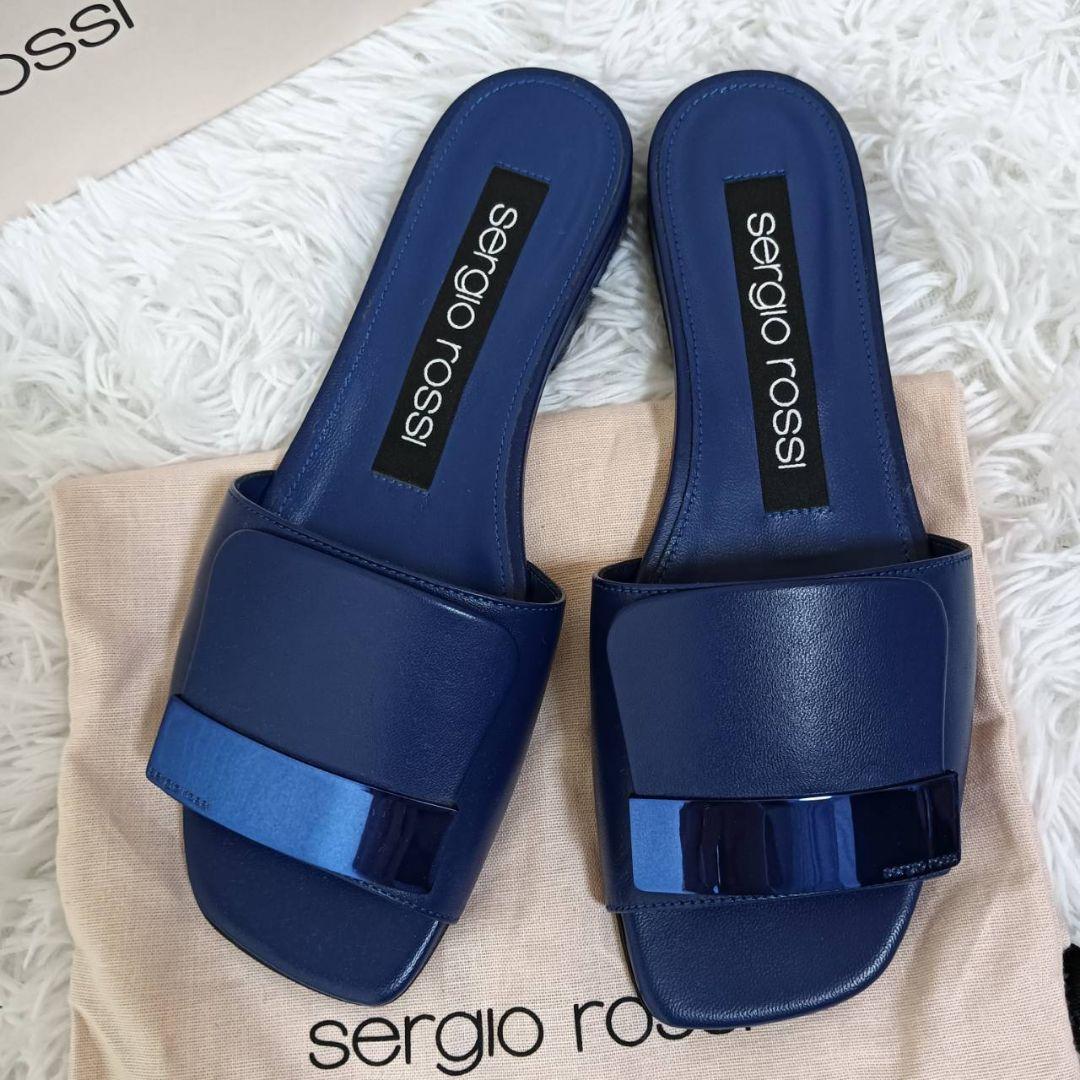 新品未使用✨セルジオロッシ sr1 ブルー 35.5 フラット サンダル
