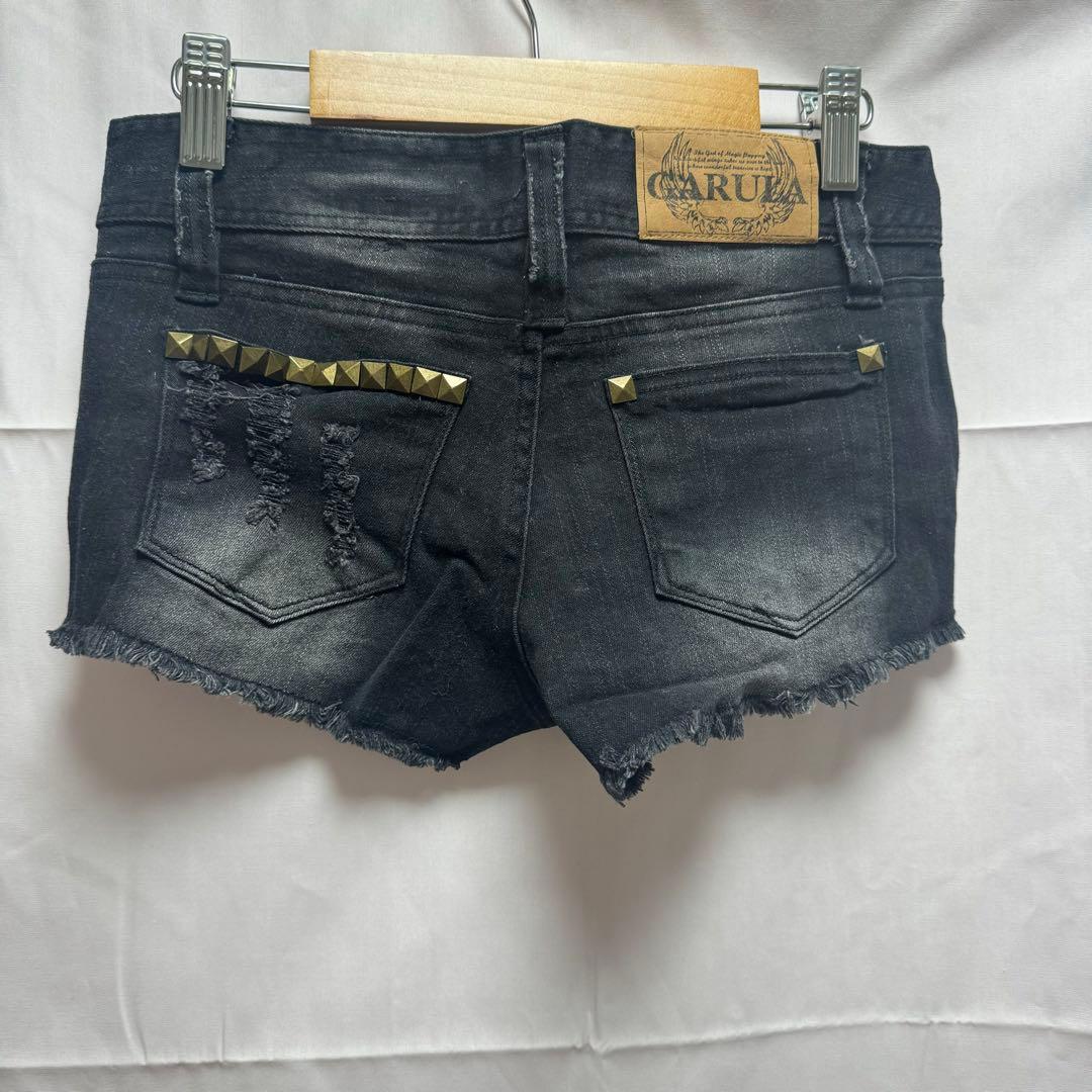 GARULA 黒 ショートパンツ スタッズ付きポケット 平成ギャル ダメージ