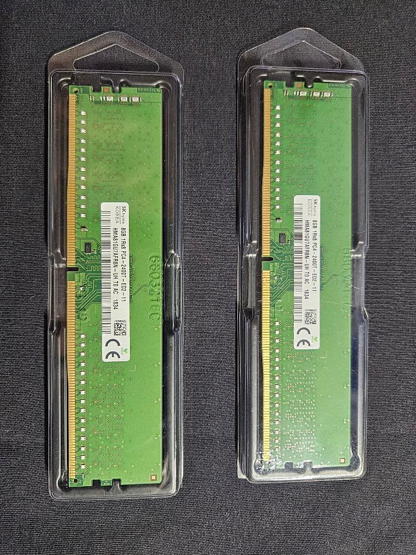 02:【16GB】8GB DDR4-2400 メモリ×2枚 ジャンク