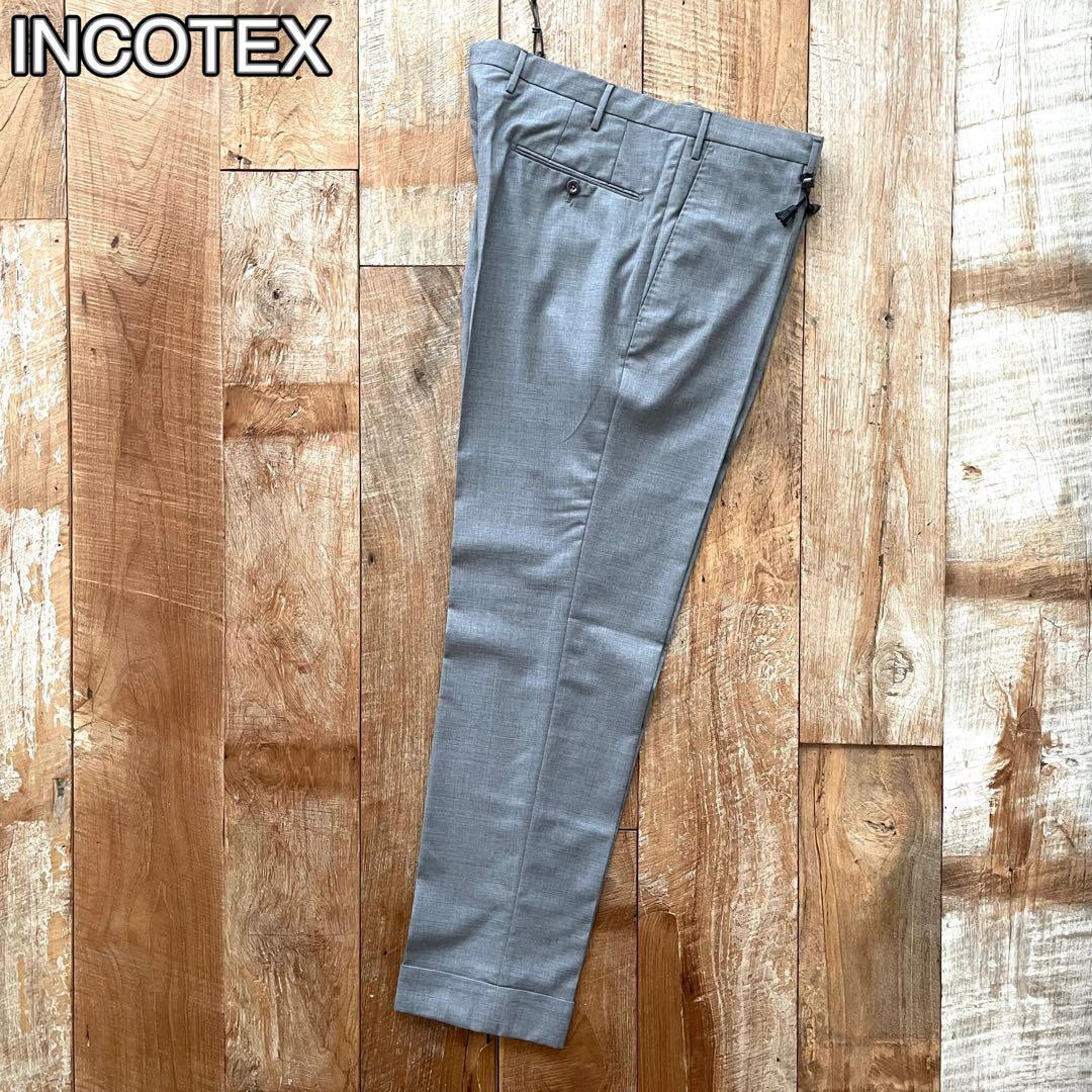 【極美品】INCOTEX SUPER100'S ウール スラックス パンツ 52