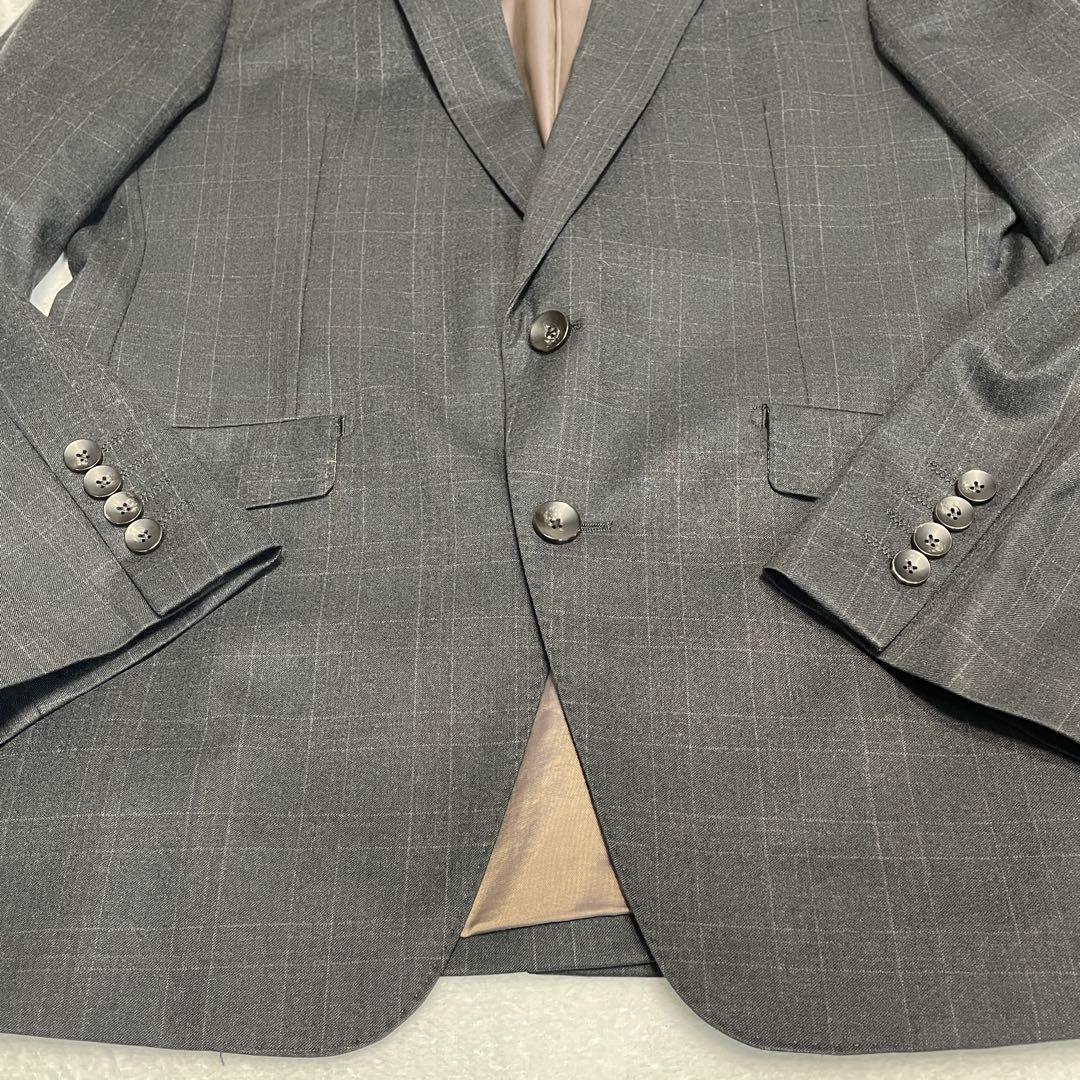 スーツセレクト グアベロ 社製 フランネル スーツ セットアップAB5 チェック