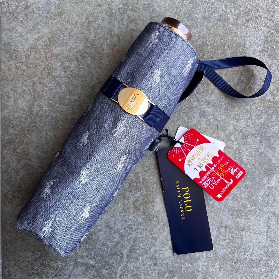 新品タグ付き✨ポロラルフローレン　晴雨兼用折りたたみ傘　遮熱効果　1級遮光　UV